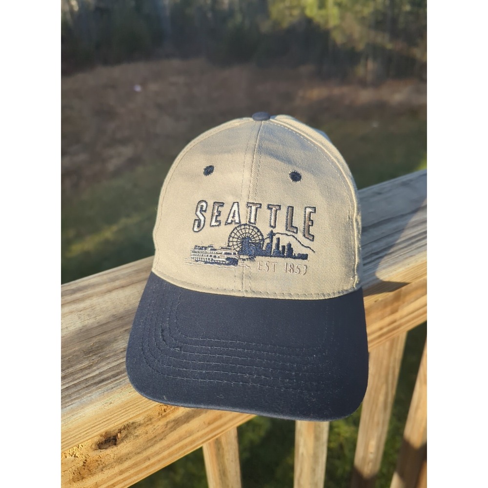 Seattle Washington Skyline Baseball Dad Hat Cap Gray Seattle Shirt Company